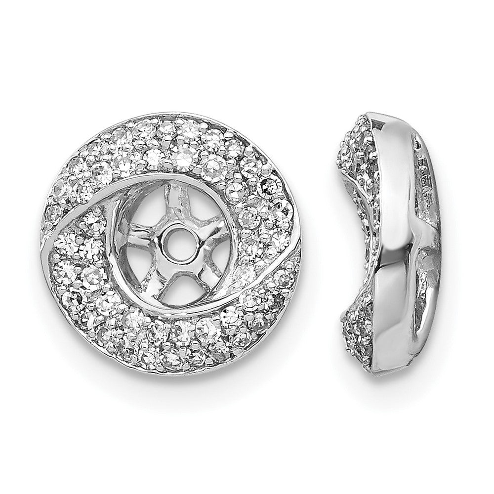 14k White Gold 3/8 carat Diamond Round Earring Jackets, 0.368 ct, 11 x 11 mm