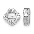 14k White Gold 1/8 carat Diamond Twisted Earring Jackets, 0.12 ct, 10 x 10 mm
