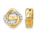 14k 1/8 carat Diamond Twisted Earring Jackets, 0.12 ct, 10 x 10 mm