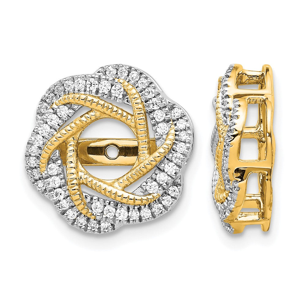 14k 1/3 carat Diamond Twist Earring Jackets, 0.328 ct, 14 x 14 mm