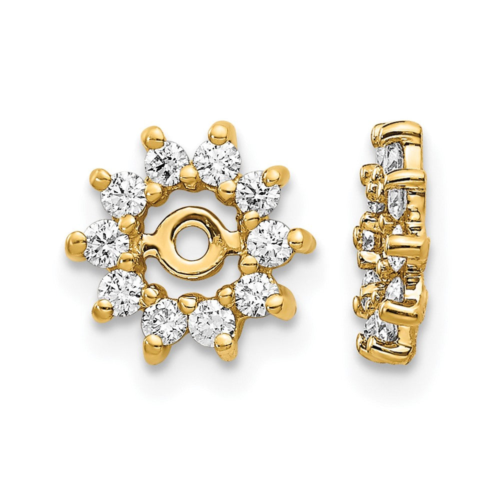 14k 3/8 carat AA Diamond Earring Jackets, 0.3 ct, 9 x 9 mm