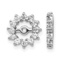 14k White Gold 1/2 carat Lab Grown Diamond VS/SI+ G+ with 5 mm Opening Earring Jacket, 0.48 ct, 10 x 10 mm