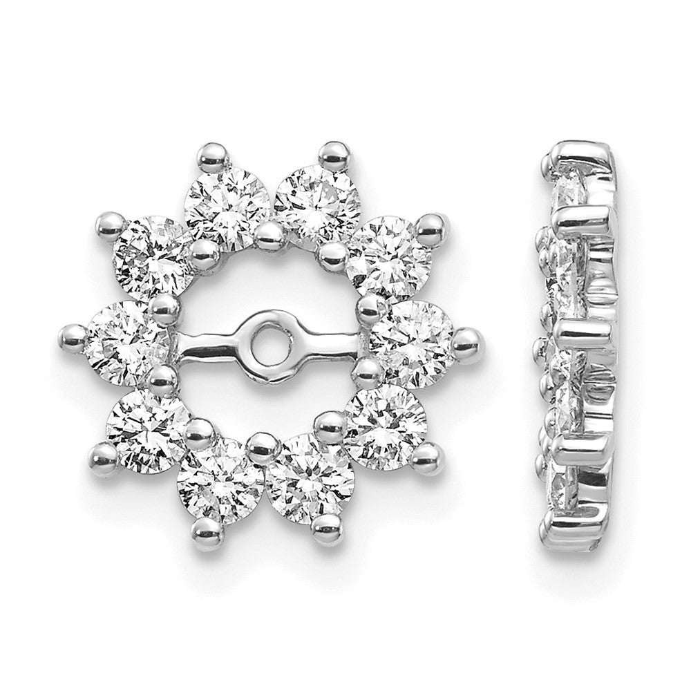 14k White Gold 3/4 carat AA Fancy Diamond Earring Jackets, 0.82 ct, 12 x 12 mm