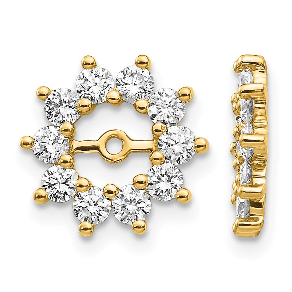 14k 3/4 carat AA Fancy Diamond Earring Jackets, 0.82 ct, 12 x 12 mm
