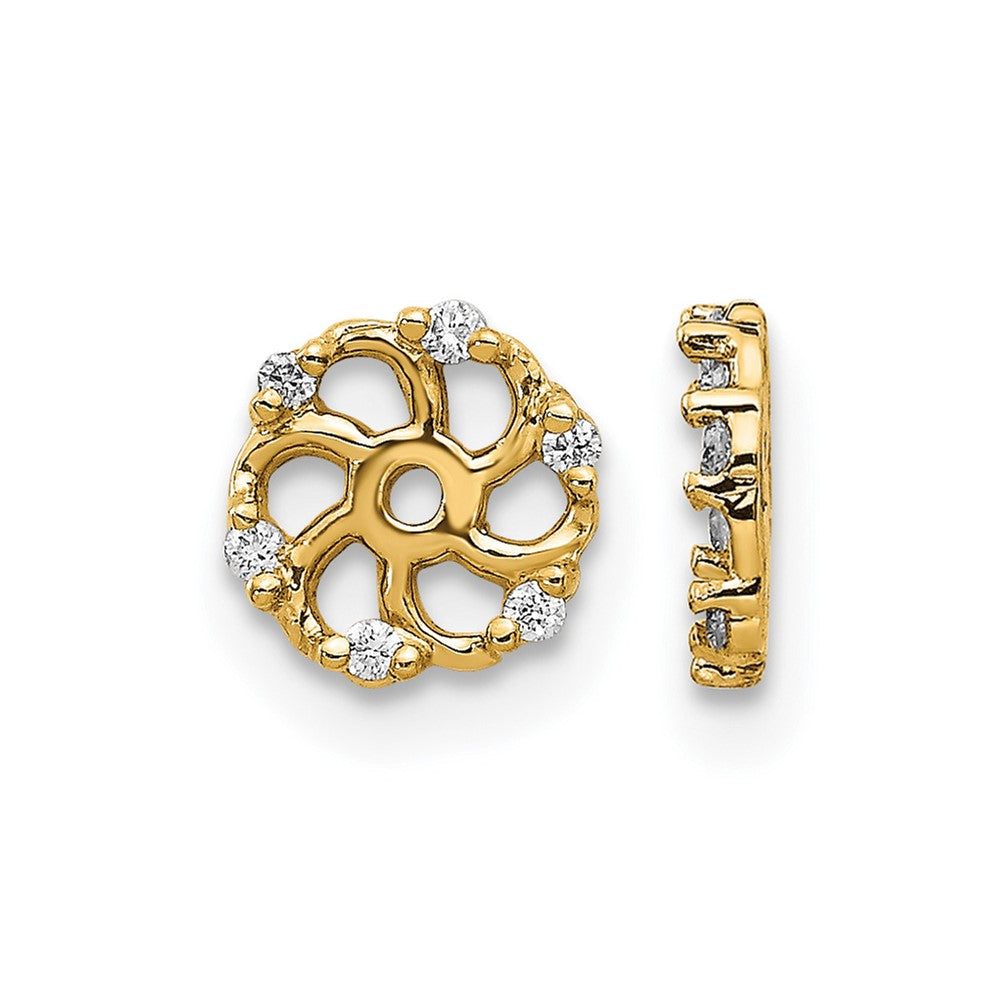 14k 1/20 carat AA Diamond Earring Jackets, 0.048 ct, 6 x 6 mm