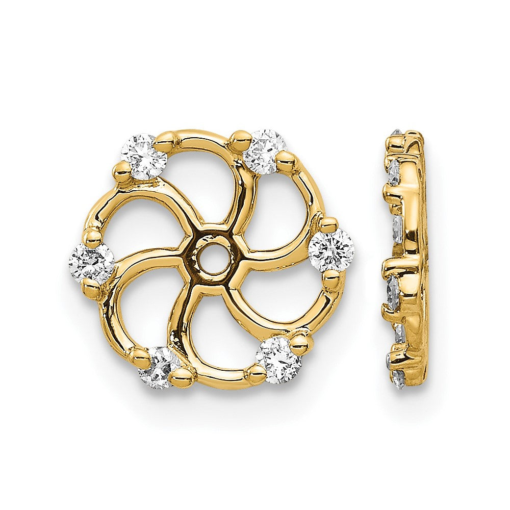 14ky Lab Grown Diamond VS/SI+ G+ Earring Jackets, 0.18 ct, 9 x 9 mm
