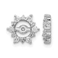 14k White Gold 1/4 carat AA Diamond Fancy Earring Jackets, 0.24 ct, 9 x 9 mm
