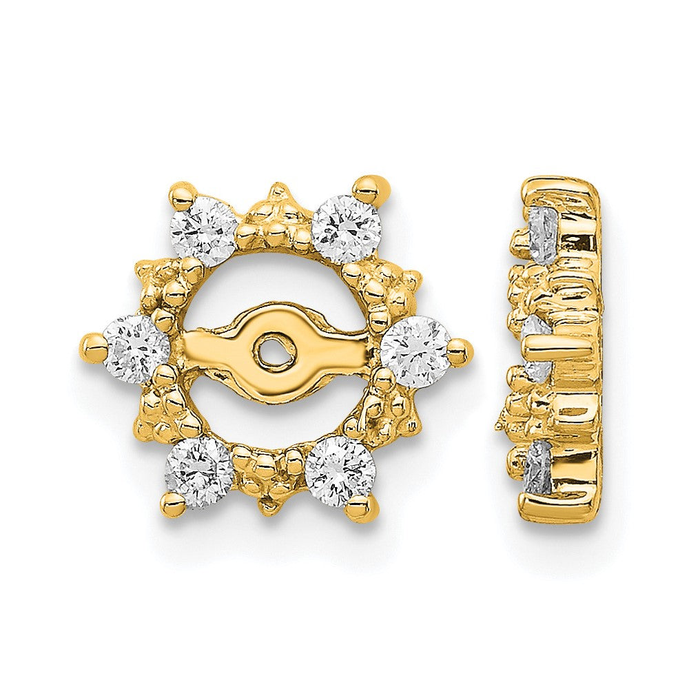 14k 1/4 carat AA Diamond Fancy Earring Jackets, 0.24 ct, 9 x 9 mm