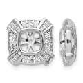14k White Gold 1/2 carat Diamond Fancy Square Earring Jackets, 0.502 ct, 12 x 12 mm