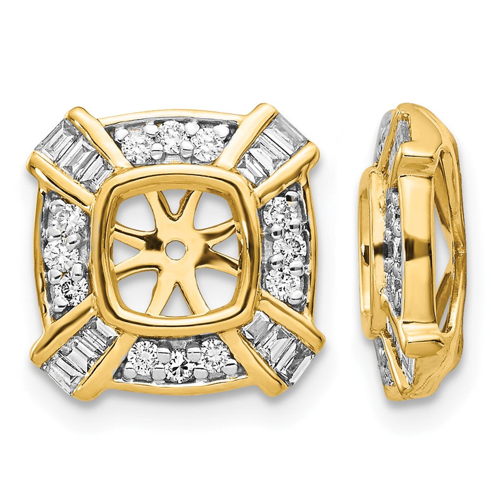 14k 1/2 carat Diamond Fancy Square Earring Jackets, 0.502 ct, 12 x 12 mm