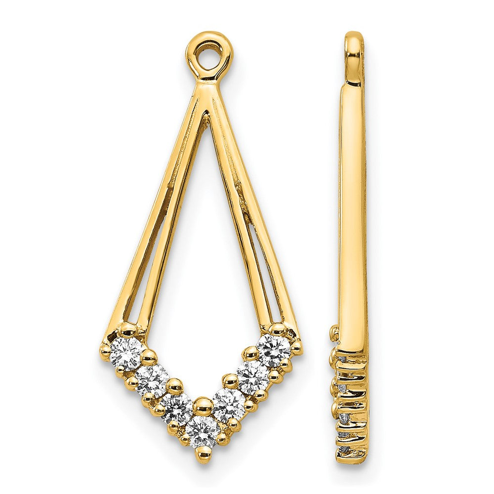 14ky Lab Grown Diamond VS/SI+ G+ Earring Jackets, 0.28 ct, 21 x 10 mm