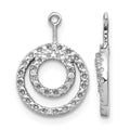 14k White Gold Double Circle Diamond Earring Jackets, 0.032 ct, 16 x 10 mm