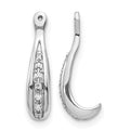 14k White Gold 1/20 carat Diamond Earring Jackets, 0.058 ct, 17 x 4 mm