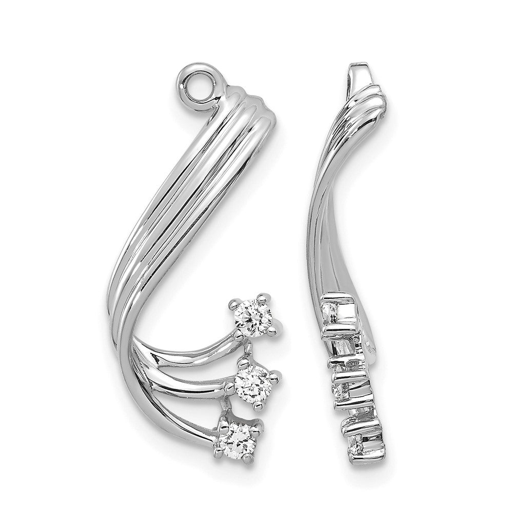 14k White Gold 1/5 carat AA Diamond Fancy Twist Earring Jackets, 0.21 ct, 22 x 9 mm