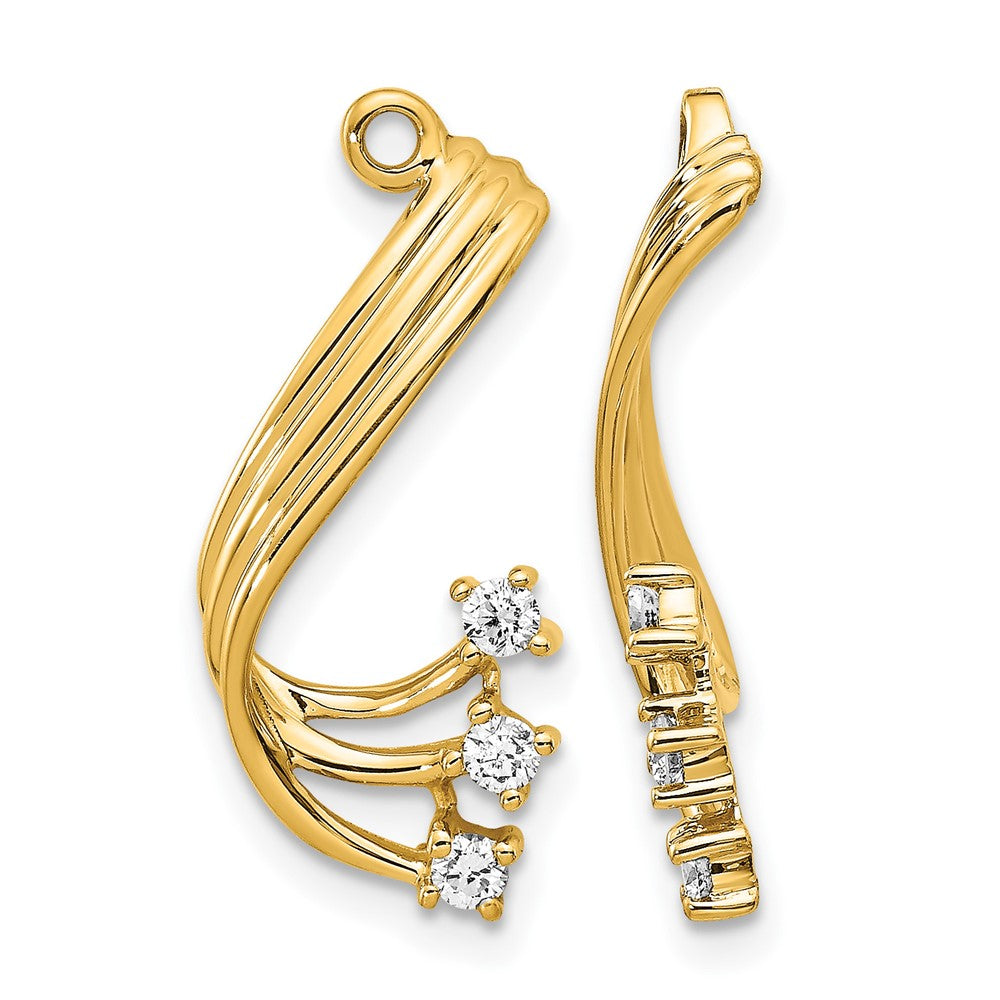 14k 1/5 carat AA Diamond Fancy Twist Earring Jackets, 0.21 ct, 22 x 9 mm