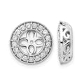 True Origin 14K White Gold 1/2 carat Lab Grown Diamond VS+ F+ for 6.5-7mm Studs Complete Earring Jackets, 0.51 ct, 12 x 12 mm