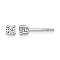 14k White Gold 1/4 carat Certified Lab Grown Diamond VS/SI+ G+ Round Complete Four Prong Heavyweight Stud Earrings, 0.26 ct, 3.2 x 3.2 mm