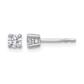 14k White Gold 1/3 carat Certified Lab Grown Diamond VS/SI+ G+ Round Complete Four Prong Heavyweight Stud Earrings, 0.32 ct, 3.5 x 3.5 mm