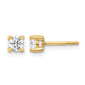 14k 1/2 carat Certified Lab Grown Diamond VS+ F+ Round Complete Four Prong Heavyweight Stud Earrings, 0.54 ct, 4 x 4 mm