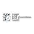 14k White Gold 1 1/2 carat Certified Lab Grown Diamond VS/SI+ G+ Round Complete Four Prong Heavyweight Stud Earrings, 1.5 ct, 5.8 x 5.8 mm