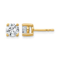 14k 1 1/2 carat Certified Lab Grown Diamond VS/SI+ G+ Round Complete Four Prong Heavyweight Stud Earrings, 1.5 ct, 5.8 x 5.8 mm