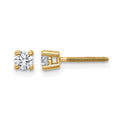 14k 1/4 carat Certified Lab Grown Diamond VS+ F+ Round Complete Four Prong Screwback Heavyweight Stud Earrings, 0.26 ct, 3.2 x 3.2 mm