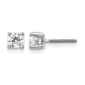 14k White Gold 1/2 carat Certified Lab Grown Diamond VS+ F+ Round Complete Four Prong Screwback Heavyweight Stud Earrings, 0.54 ct, 4 x 4 mm