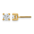 14k 5/8 carat Certified Lab Grown Diamond VS+ F+ Round Complete Four Prong Screwback Heavyweight Stud Earrings, 0.7 ct, 4.4 x 4.4 mm
