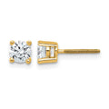 14k 3/4 carat Certified Lab Grown Diamond VS/SI+ G+ Round Complete Four Prong Screwback Heavyweight Stud Earrings, 0.72 ct, 4.5 x 4.5 mm