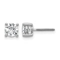 14k White Gold 1 carat Certified Lab Grown Diamond VS+ F+ Round Complete Four Prong Screwback Heavyweight Stud Earrings, 1.02 ct, 5 x 5 mm