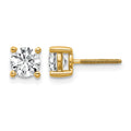 14k 1 carat Certified Lab Grown Diamond VS+ F+ Round Complete Four Prong Screwback Heavyweight Stud Earrings, 1.02 ct, 5 x 5 mm