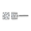 14k White Gold 1 1/2 carat Certified Lab Grown Diamond VS/SI+ G+ Round Complete Four Prong Screwback Heavyweight Stud Earrings, 1.5 ct, 5.8 x 5.8 mm