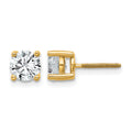 14k 1 1/2 carat Certified Lab Grown Diamond VS/SI+ G+ Round Complete Four Prong Screwback Heavyweight Stud Earrings, 1.5 ct, 5.8 x 5.8 mm