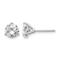 14k White Gold 1 1/2 carat Certified Lab Grown Diamond VS/SI+ G+ Round Complete Three Prong Stud Earrings, 1.6 ct, 5.8 x 5.8 mm, 0.46 g - ID5S9EM1007-150C-WLG8L7