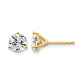 14k White Gold 1 1/2 carat Certified Lab Grown Diamond VS/SI+ G+ Round Complete Three Prong Stud Earrings, 1.6 ct, 5.8 x 5.8 mm, 0.46 g - ID5S9EM1007-150C-LG8L7