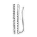 14k White Gold 1/4 carat Diamond Bar Fancy Ear Climber Earrings, 0.256 ct, 22 x 1 mm