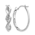 14k White Gold 1/2 carat Diamond Fancy Hoop Earrings, 0.506 ct, 25 x 16 mm