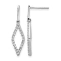 14k White Gold 1/2 carat Lab Grown Diamond VS/SI+ G+ Complete Fashion Dangle Post Earrings, 0.488 ct, 28.9 x 7.65 mm