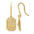 14k 1/5 carat Diamond Vintage-style Dangle Shepherd Hook Earrings, 0.212 ct, 15 x 11 mm