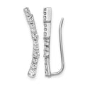 14k White Gold 1/2 carat Diamond Ear Climber Earrings, 0.482 ct, 21 x 4 mm