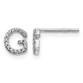 14k White Gold Diamond Initial G Post Earrings, 0.096 ct, 7 x 5 mm