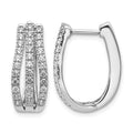 14k White Gold 1 carat Lab Grown Diamond VS/SI+ G+ Complete Hinged Hoop Earrings, 0.99 ct, 21.15 x 8.3 mm