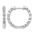 14k White Gold 1/4 carat Diamond Hinged Hoop Earrings, 0.244 ct, 22 x 24 mm