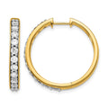 14k 1 1/2 carat Lab Grown Diamond VS/SI+ G+ Complete Hinged Hoop Earrings, 1.54 ct, 26 x 3.25 mm