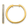 14k 1/4 carat Diamond Milgrain Hinged Hoop Earrings, 0.256 ct, 20 x 22 mm