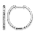14k White Gold 1/3 carat Diamond Milgrain Hinged Hoop Earrings, 0.36 ct, 20 x 21 mm