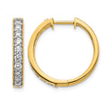 14k 1 carat Diamond Milgrain Hinged Hoop Earrings, 21 x 21 mm