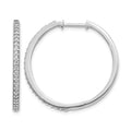 14k White Gold 1/2 carat Diamond Milgrain Hinged Hoop Earrings, 0.55 ct, 29 x 29 mm