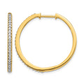 14k 1/2 carat Diamond Milgrain Hinged Hoop Earrings, 0.55 ct, 29 x 29 mm