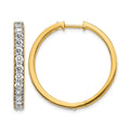 14k 2 carat Diamond Milgrain Hinged Hoop Earrings, 1.96 ct, 30 x 29 mm